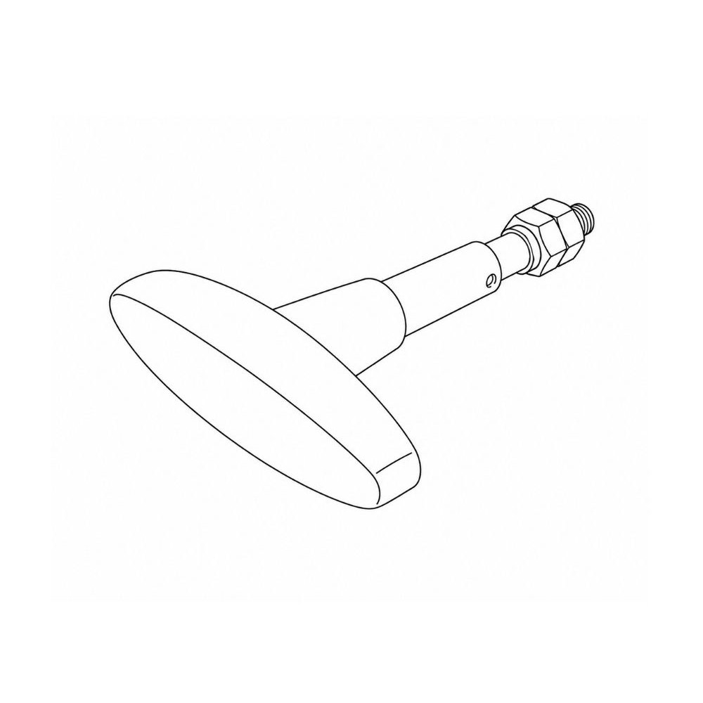 BHC002 Stove Handle 12Mm Shaft Compatible With 7.3Kw Stove Line Drawing